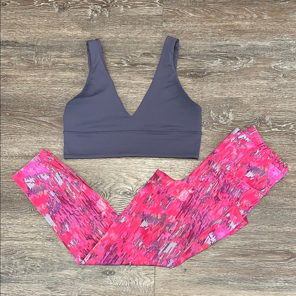 EUC Lululemon Matching Pink/Purple Set. Size Top 10/Bottom 8